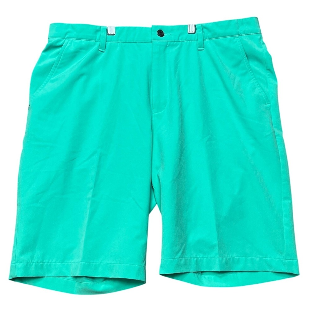 Adidas Golf Shorts Mens 36 Mint Green Performance Stretch Gripper Waistband EUC